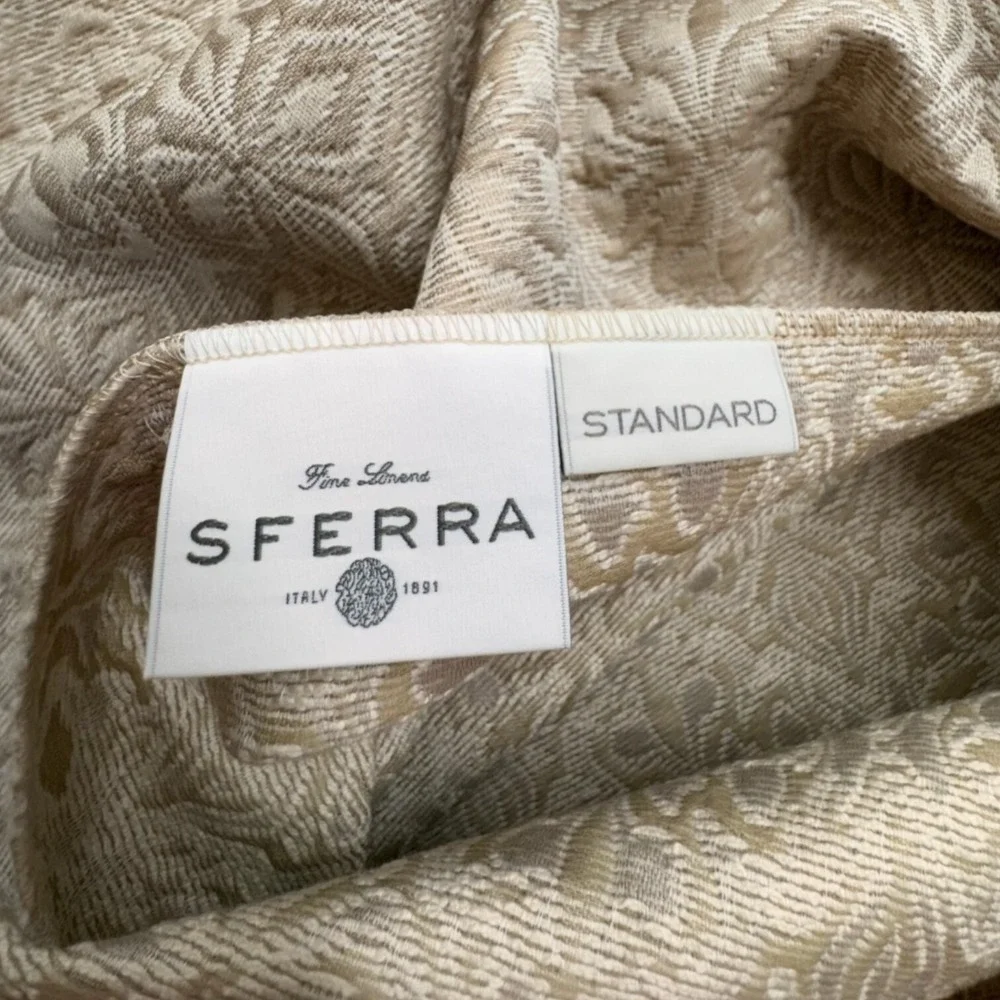 Sferra Veroli Std Khaki Pillow Flange #4330 21x26 Brand New w/tag Made in Italy